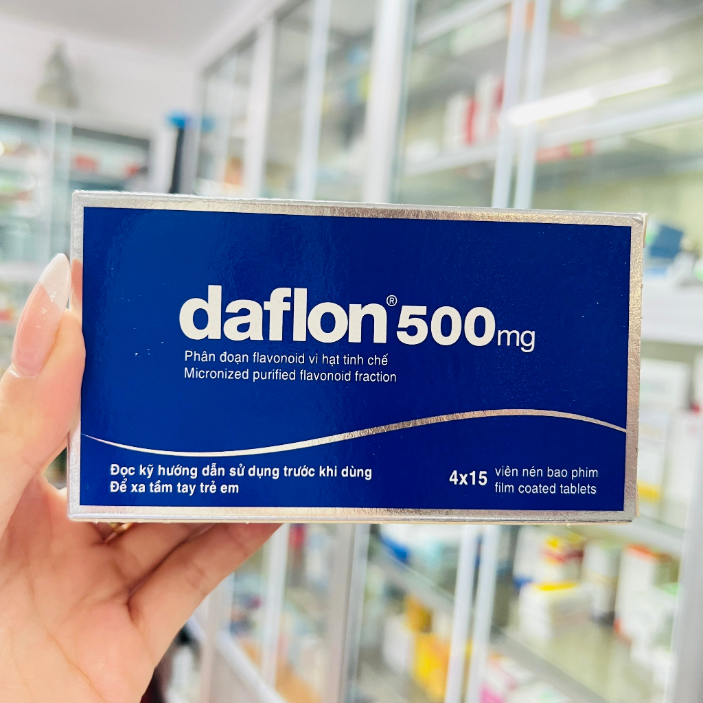 Daflone 500mg hộp 4 vỉ x 15 viên
