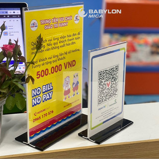 Kệ Menu Mica A4, A5, A6 Để Bàn Để Mã QR Code, Thực Đơn