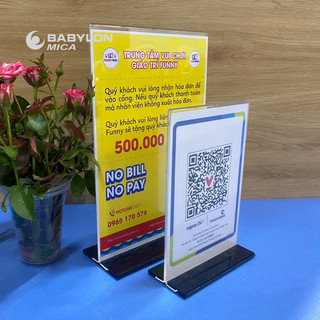 Kệ Menu Mica A4, A5, A6 Để Bàn Để Mã QR Code, Thực Đơn