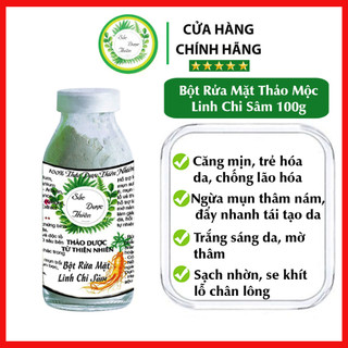 Bột Rửa Mặt Sắc Dược Thiên thảo mộc Linh Chi Sâm chính hãng 100g - dưỡng trắng da, ngừa mụn mờ thâm nám nhanh tái tạo