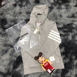 TB - ÁO HOODIE NAM NỮ COTTON THOM BROWN, XÁM VÀ NAVY 4 SỌC TRẮNG, ĐỦ TAGS, CỜ SAU GÁY, DÀY DẶN, MENSWEAR WOMENSWEAR HOOD