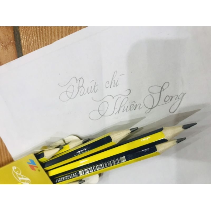 Hộp 10 bút chì HB TL ⚡ SIÊU RẺ ⚡ Bút chì gỗ cao cấp, có đầu gôm, thiết kế chắc vừa tay cầm
