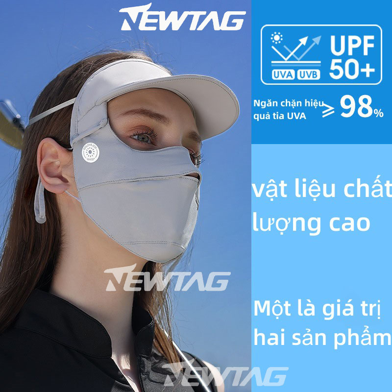 Khẩu Trang Vải Che Mặt Kèm Mũ Tấm che nắng toàn mặt ngoài trời hai trong một có thể tháo rời bằng lụa băng thoáng khí