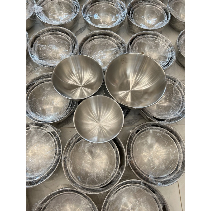 Set 3 Thau Inox 304 Có Chia Vạch Dung Đễ Trộn Bột, Đựng Salad Đánh Trứng, Âu Inox Đựng Thực Phẩm