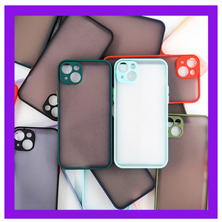 Ốp lưng iPhone 14, iPhone 14 Plus viền màu lưng nhám thời trang cute - Cafe2fone