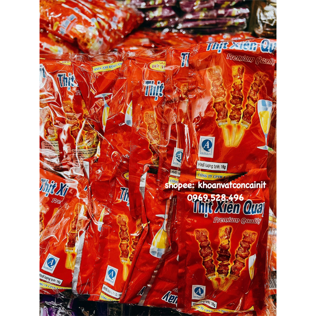 Snack thịt xiên cay đồ ăn vặt