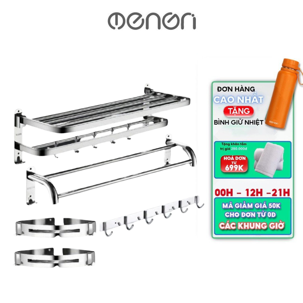 Phụ Kiện Nhà Tắm INOX 304 Treo Đồ Phòng Tắm Lắp Đặt Dán Tường - OENON