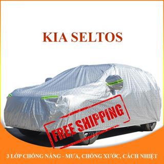 Bạt che phủ xe ô tô 5 chỗ Kia Seltos chống nắng mưa - bạt trùm xe ô tô 3 lớp chống nóng không thấm nước . .