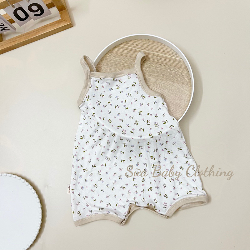 Body đùi 2 dây cho bé gái cotton Hàn mềm mịn