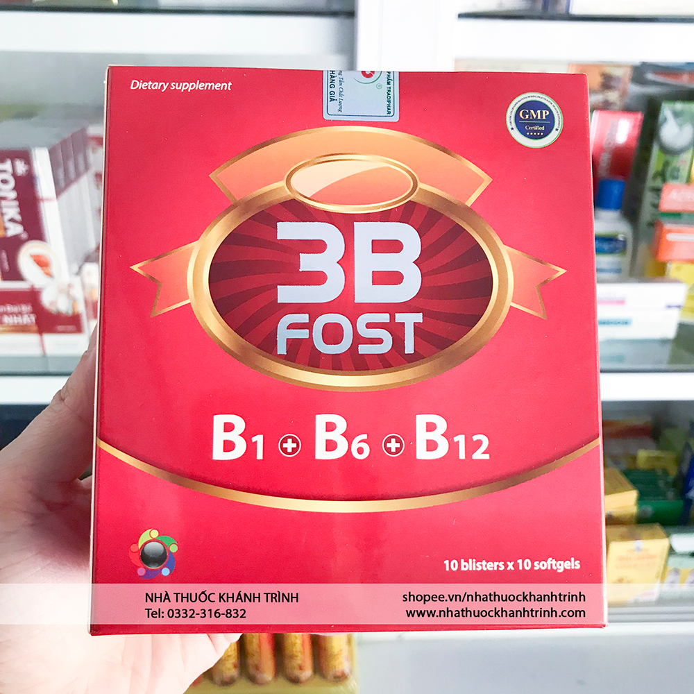 Vitamin 3B Fost giúp giảm tê bì chân tay, đau vai gáy, đau dây thần kinh và giúp ăn ngon miệng hộp 100v
