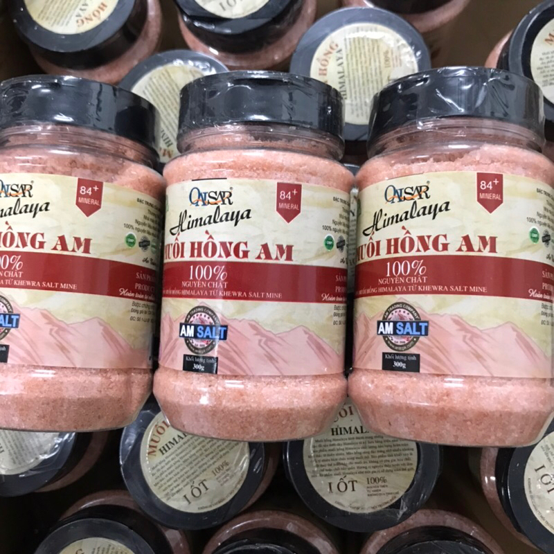 Muối hồng Himalaya Organic dùng làm gia vị nấu ăn, làm đẹp, nấu sữa hạt hũ 300gr nhập khẩu Pakistan