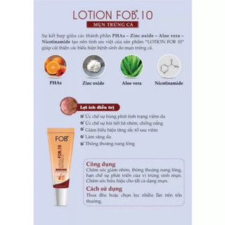 Kem chấm mụn lotion fob 10