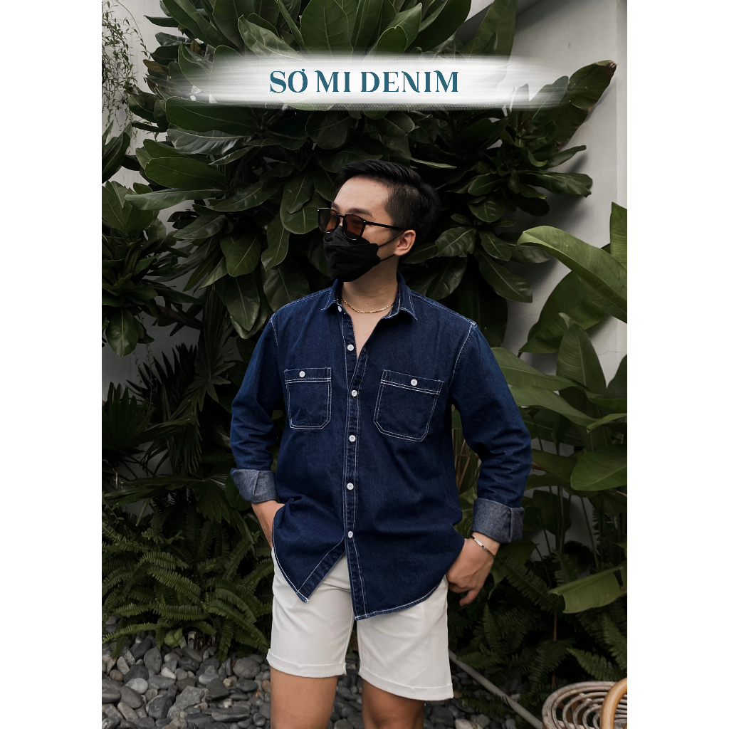 Áo sơ mi Jean Hàn Quốc trẻ trung dễ mang hằng ngày - Form suông