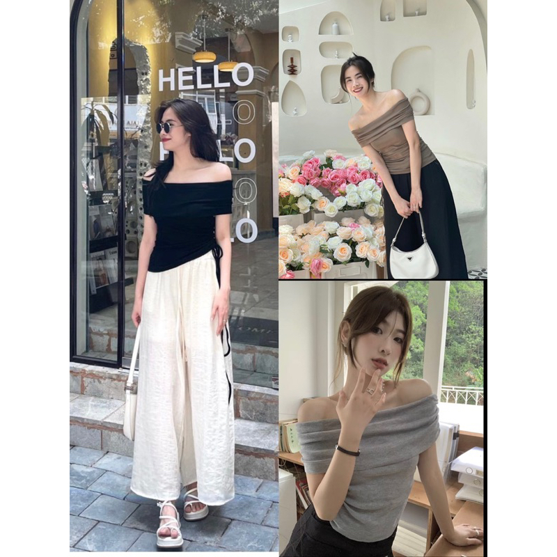 [NEW]ÁO THUN TĂM TRỄ VAI DÂY RÚT TAY CỘC”XIULI TOP” xinh xắn