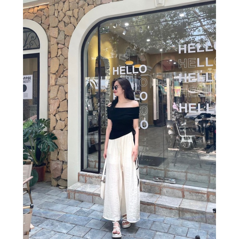 [NEW]ÁO THUN TĂM TRỄ VAI DÂY RÚT TAY CỘC”XIULI TOP” xinh xắn