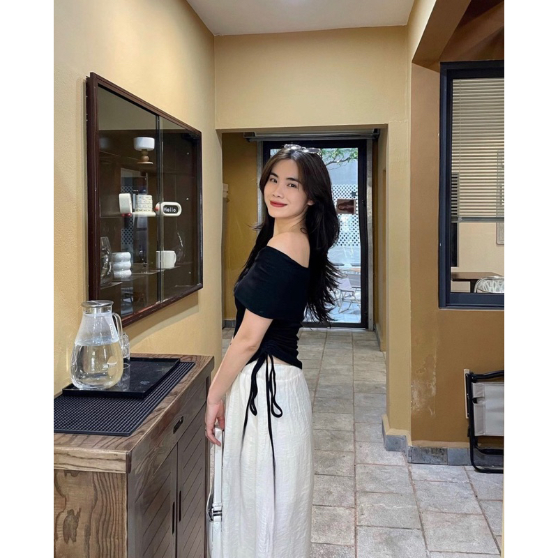 [NEW]ÁO THUN TĂM TRỄ VAI DÂY RÚT TAY CỘC”XIULI TOP” xinh xắn