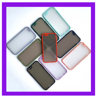 Ốp lưng iPhone 6, iPhone 6 Plus, iPhone 6s, iPhone 6s Plus cute viền màu lưng nhám - Cafe2fone