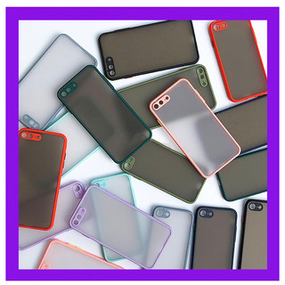 Ốp lưng iphone 7, iphone 8, iphone se 2020, se 2022, iphone 7 plus, 8 plus cute viền màu lưng nhám thời trang- cafe2fone