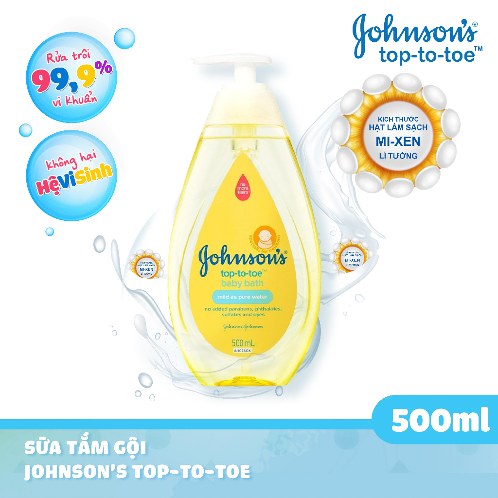 Sữa tắm cho bé, Sữa tắm gội toàn thân mẫu mới Johnson's TOP TO TOE 200ml - 500ml - Khoaibaby