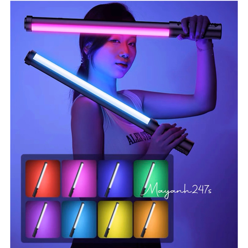 Thanh đèn led hiệu Xlight RGB cầm tay 3200k-5500k với 9 màu sắc hài hòa sáng tạo cao cấp