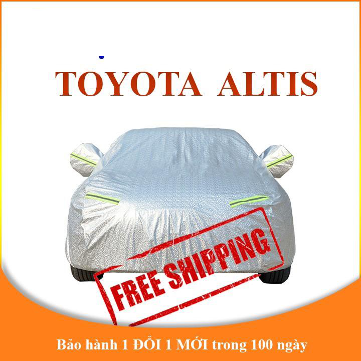 Bạt che phủ xe ô tô 5 chỗ COROLLA ALTIS chống nắng mưa - bạt trùm xe ô tô 3 lớp chống nóng không thấm nước . .