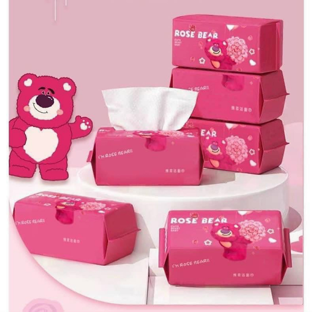 Khăn giấy lau mặt khô gấu dâu Lotso, Khăn giấy đa năng