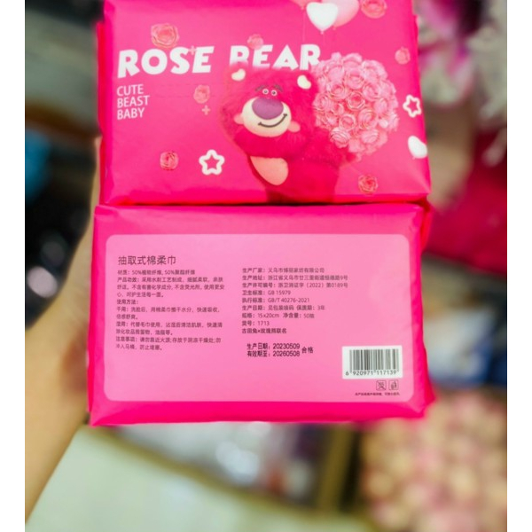 Khăn giấy lau mặt khô gấu dâu Lotso, Khăn giấy đa năng