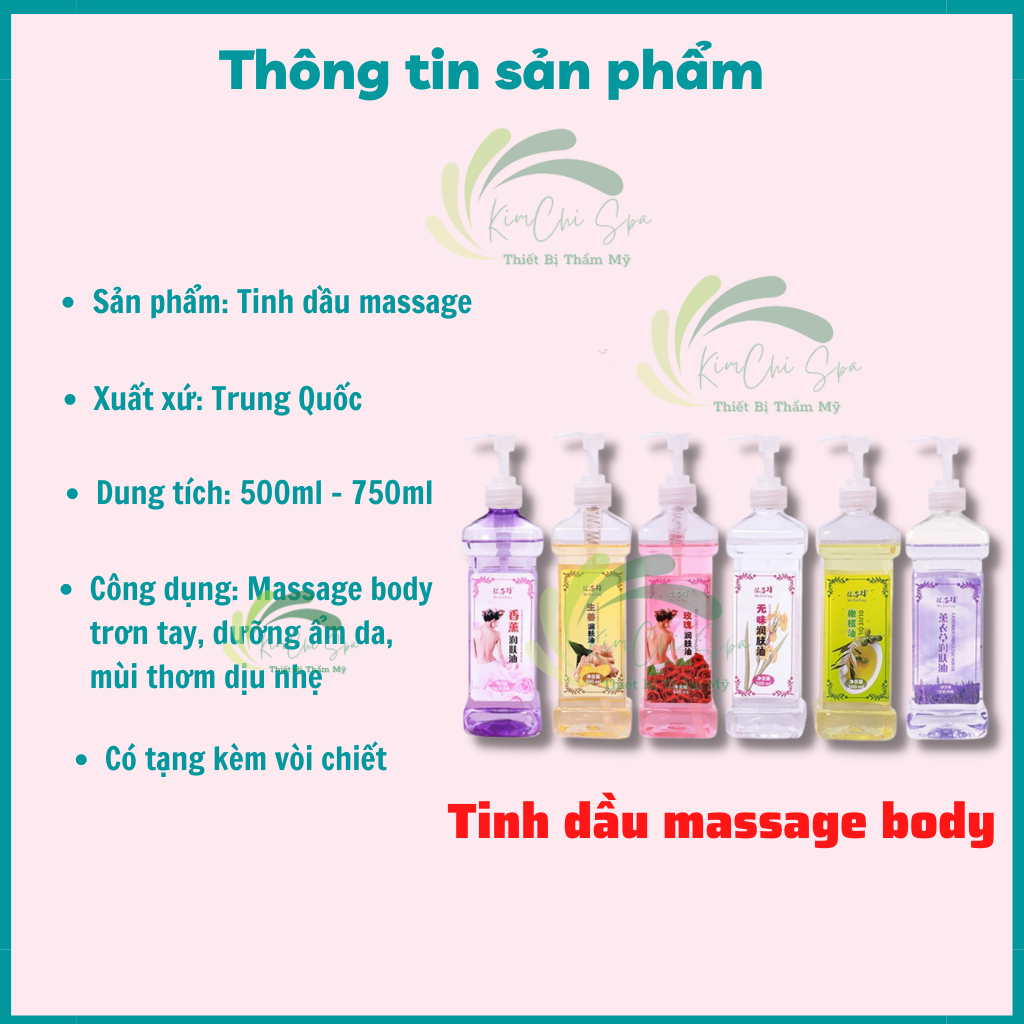 Tinh dầu massage body đủ mùi hương | Dầu massage cho spa