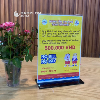 Kệ Menu Mica A4, A5, A6 Để Bàn Để Mã QR Code, Thực Đơn