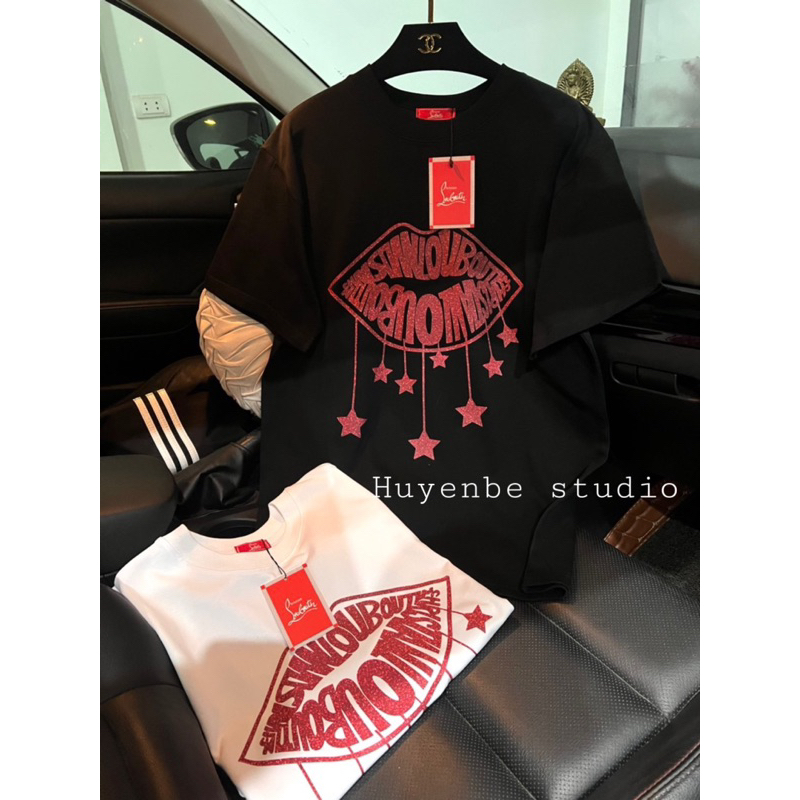 Áo Thun Môi 👄 DOLCE giả nhũ, Áo Phông tay lỡ form rộng unisex nam nũ