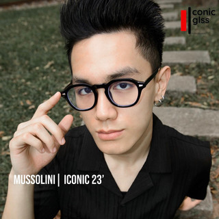 Gọng kính cận tròn MUSSOLINI IconicGLSS chất liệu acetate cao cấp thân thiện tròng mắt giả cận chống tia uv400