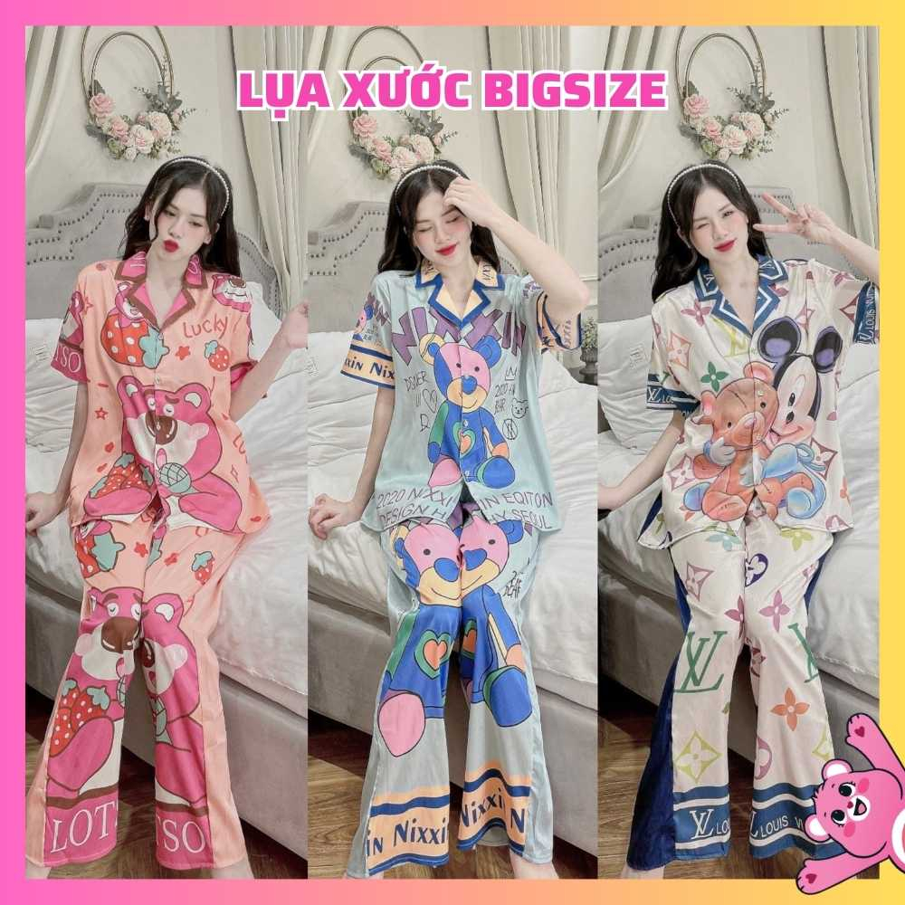 Bộ đồ ngủ nữ pijama bigsize, pijama cộc tay ngắn, pijama lụa xước, set đồ bộ nữ mặc nhà giá rẻ, đồ ngủ nữ sang chảnh mới