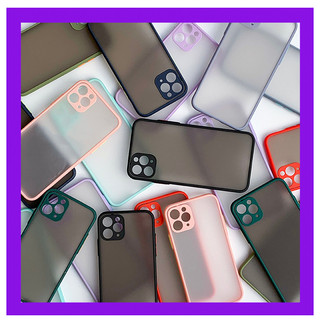 Ốp lưng iPhone 11 Pro, iPhone 11 Pro Max Cute viền màu lưng nhám thời trang - Cafe2fone
