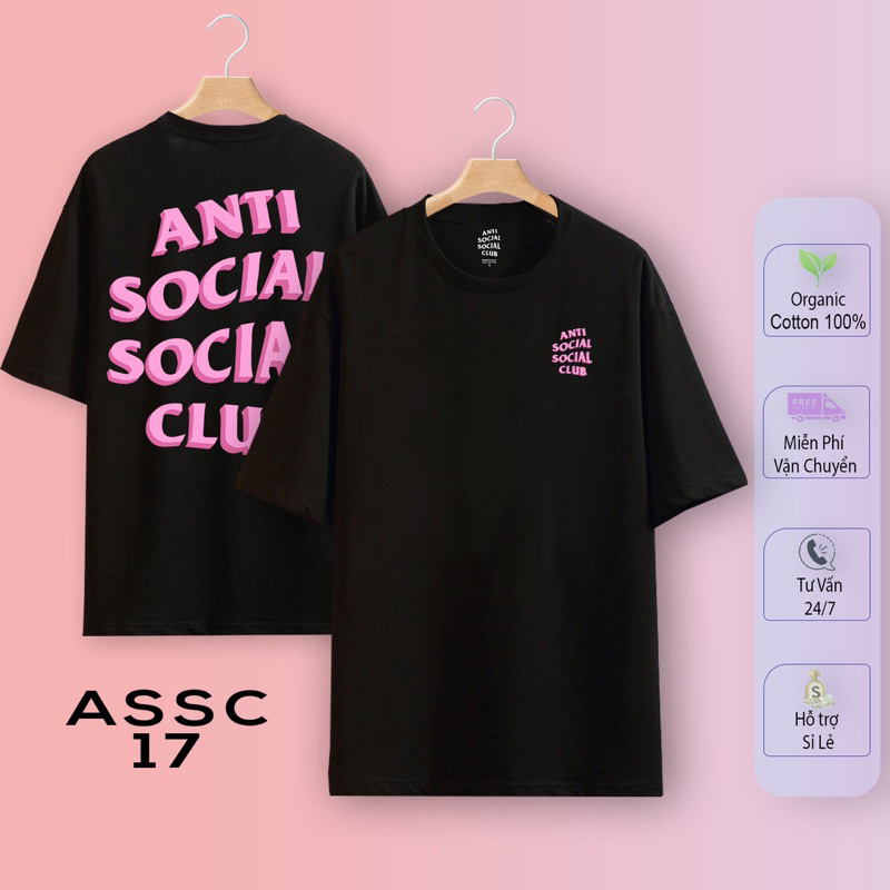 Áo Thun Anti social social club Fulltag mac bọc hãng , 100% cotton , áo thun unisex nam nữ