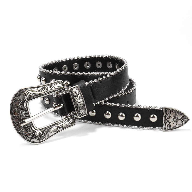 Thắt Lưng hoạ tiết viền ĐÍNH BI y2k phong gothic punk phù hợp nam nữ