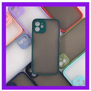 Ốp lưng iphone 12, iphone 12 pro, iphone 12 pro max cute viền màu lưng nhám - cafe2fone
