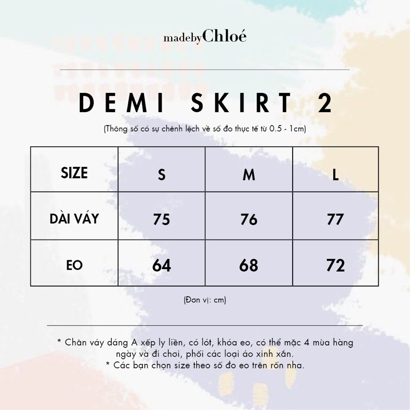 MadebyChloé - Chân váy xếp ly liền DEMI SKIRT 2 - Thiết kế cao cấp
