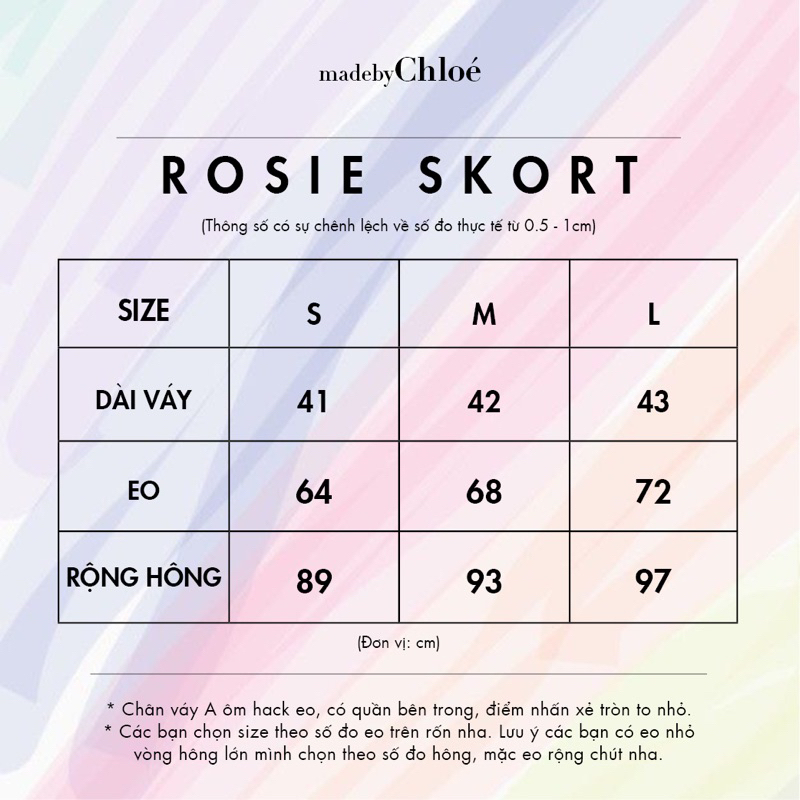 MadebyChloé - Chân váy A viền tròn xẻ có quần ROSIE SKORT - Thiết kế cao cấp