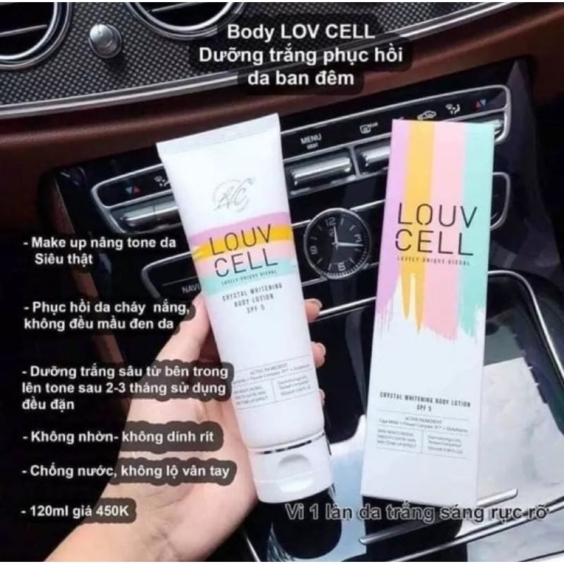 Kem dưỡng thể trắng da body Louv Cell 120ml