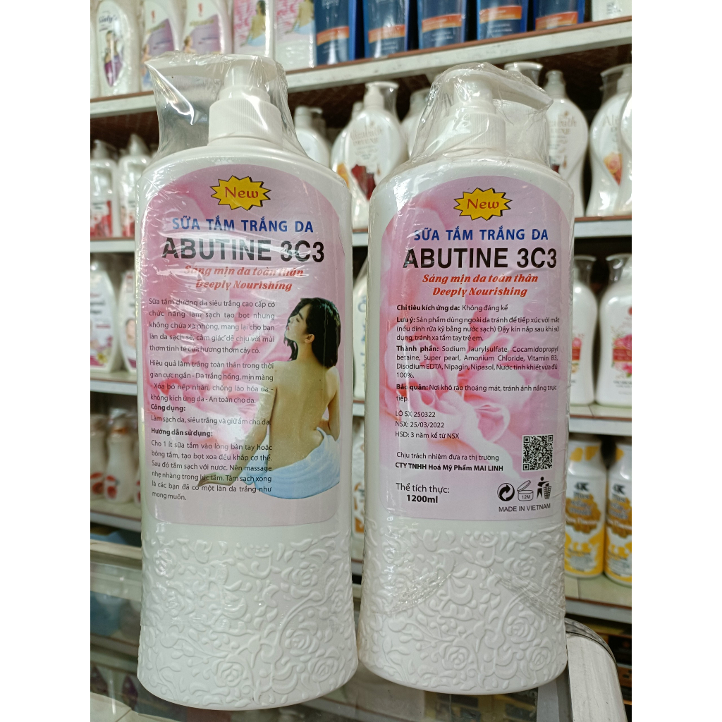 Sữa tắm Abutine trắng da 1200ml