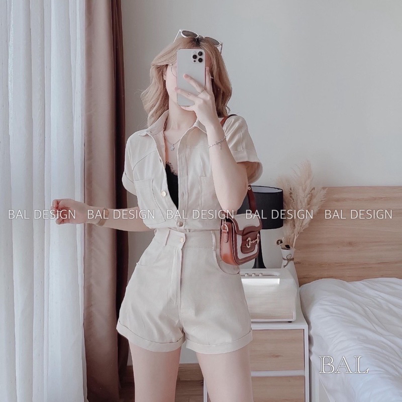 Set quần đùi áo ngắn tay sơ mi vải kaki mềm mát năng động, áo nữ cổ polo, Bộ quần áo cộc tay mẫu mới