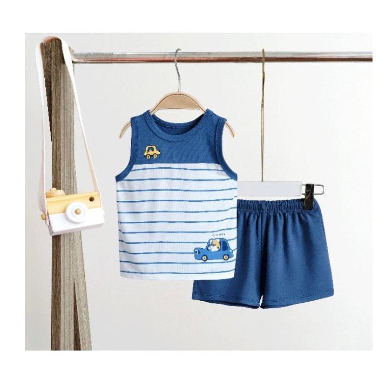 Bộ Ba lỗ chất petit hãng GoodMama cho bé trai bé gái mềm, thoáng mát.