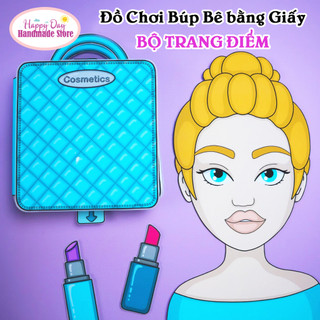  Đồ Chơi Búp Bê Bằng Giấy chủ đề Bộ Trang Điểm - Makeup Kit - DIY Tự Làm cùng Con - Sách Búp Bê Bóc Dán Giúp Bé Tự Chơi - 