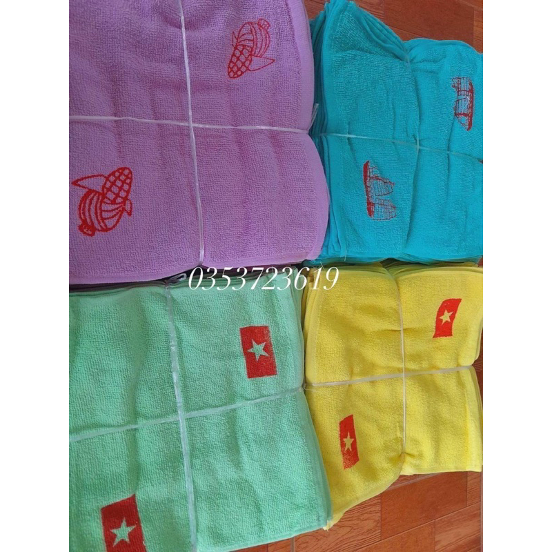 Khăn mầm non cotton in 50  hình khác nhau