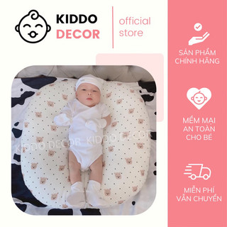 Gối chống trào ngược cho trẻ sơ sinh cao cấp Kiddo Decor có đai an toàn cho bé