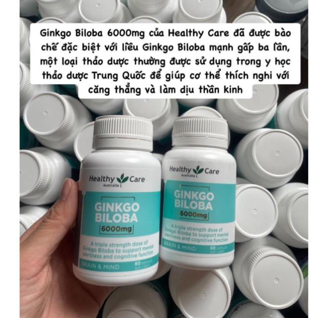 Healthy Care Ginkgo Biloba 6000mg Bổ não