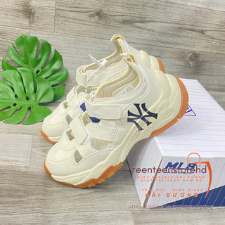 Giày sandal mlb ny đế nâu, giày sneaker sandal la chunky dodgers. chữ ny đen size 36-43