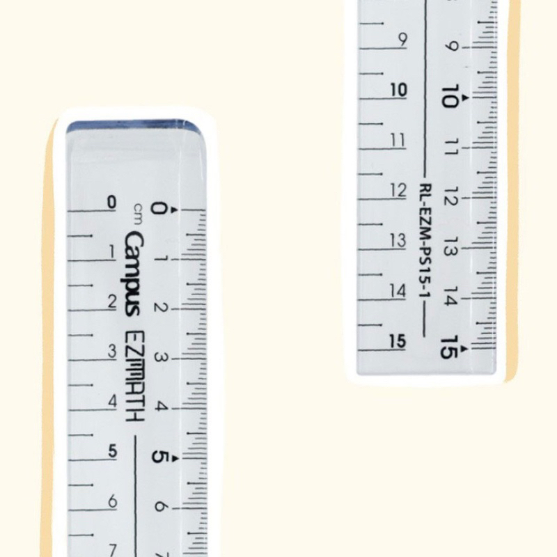 Thước kẻ Campus EZMath 15/20cm đầu cong một chạm
