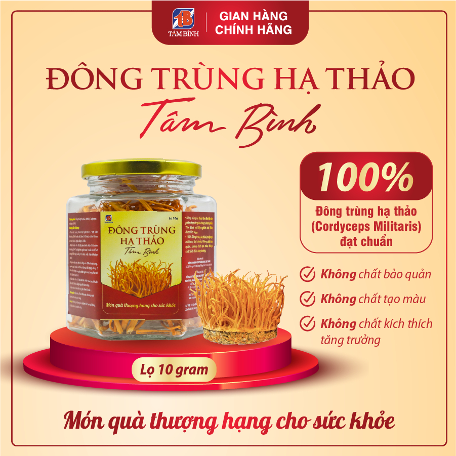 Đông Trùng Hạ Thảo Tâm Bình, Món Quà Thượng Hạng Cho Sức Khỏe, Công Nghệ Sấy Thăng Hoa Đạt Chuẩn, Hộp 10g