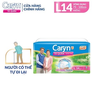 Tã quần Caryn người lớn  mỏng nhẹ M16, L14, XL12 miếng